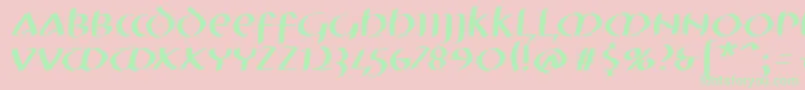 Mkuncialeobliquefs Font – Green Fonts on Pink Background