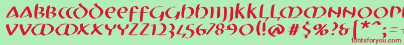 Mkuncialeobliquefs Font – Red Fonts on Green Background