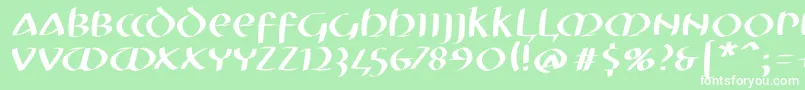 Mkuncialeobliquefs Font – White Fonts on Green Background