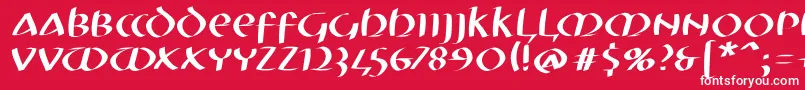 Mkuncialeobliquefs Font – White Fonts on Red Background