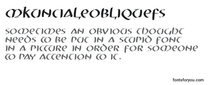 Review of the Mkuncialeobliquefs Font