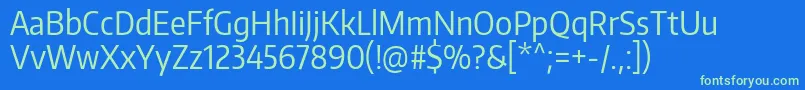EncodesanscondensedRegular-fontti – vihreät fontit sinisellä taustalla