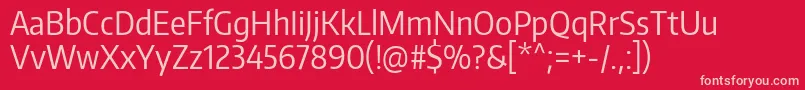 フォントEncodesanscondensedRegular – 赤い背景にピンクのフォント