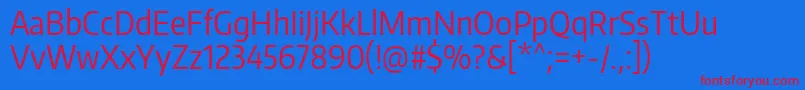 EncodesanscondensedRegular Font – Red Fonts on Blue Background