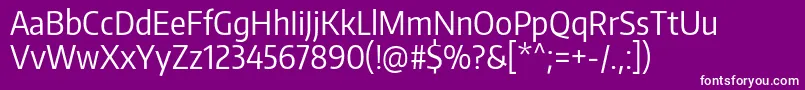 フォントEncodesanscondensedRegular – 紫の背景に白い文字