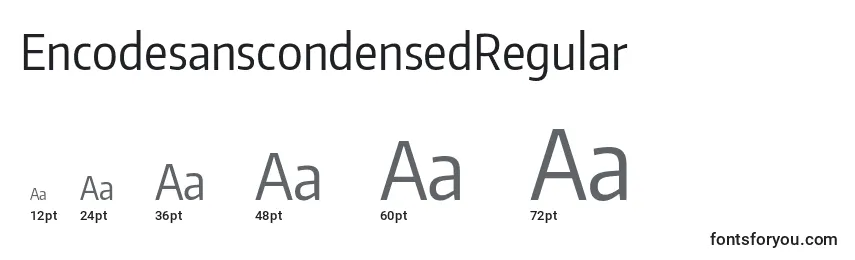Размеры шрифта EncodesanscondensedRegular