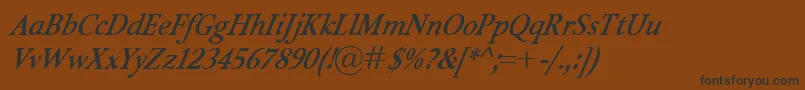 Police IsoldeBolditalic – polices noires sur fond brun