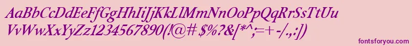 IsoldeBolditalic Font – Purple Fonts on Pink Background