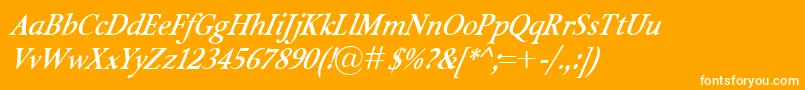 IsoldeBolditalic-Schriftart – Weiße Schriften auf orangefarbenem Hintergrund
