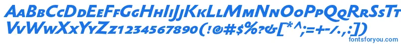 フォントSebastianmediumscBolditalic – 白い背景に青い文字