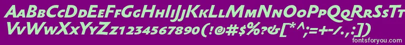 SebastianmediumscBolditalic Font – Green Fonts on Purple Background