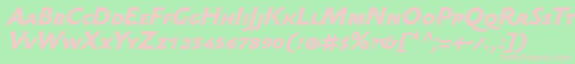 SebastianmediumscBolditalic Font – Pink Fonts on Green Background