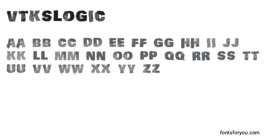 A fonte VtksLogic – alfabeto, números, caracteres especiais