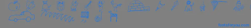 Шрифт SlKidsAlphabet – синие шрифты на сером фоне