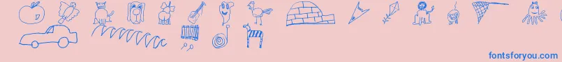 SlKidsAlphabet Font – Blue Fonts on Pink Background