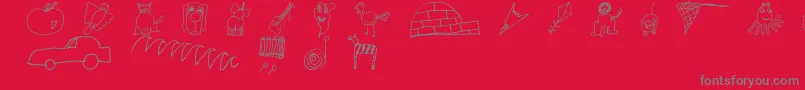 SlKidsAlphabet Font – Gray Fonts on Red Background