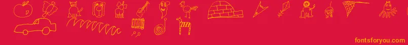 fuente SlKidsAlphabet – Fuentes Naranjas Sobre Fondo Rojo