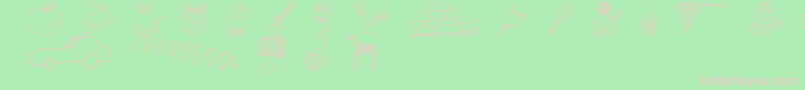 フォントSlKidsAlphabet – 緑の背景にピンクのフォント