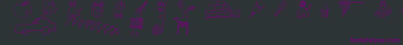 Police SlKidsAlphabet – polices violettes sur fond noir