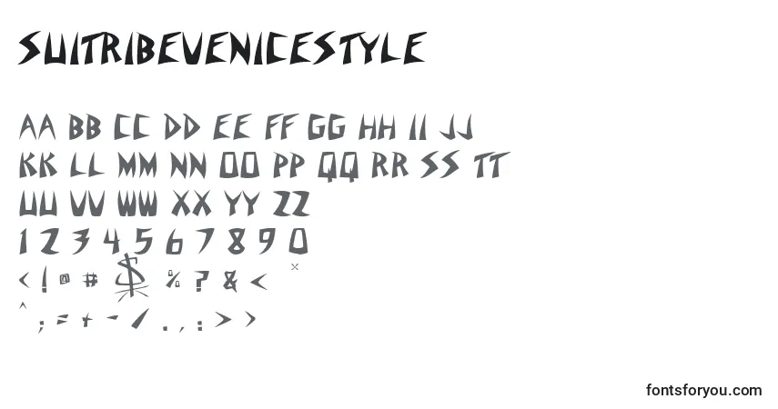 Czcionka SuitribeVeniceStyle – alfabet, cyfry, specjalne znaki