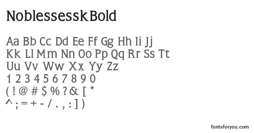 A fonte NoblessesskBold – alfabeto, números, caracteres especiais