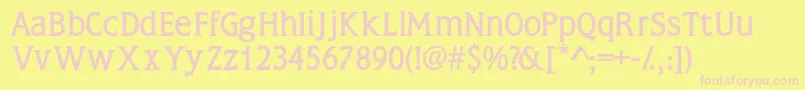 NoblessesskBold Font – Pink Fonts on Yellow Background