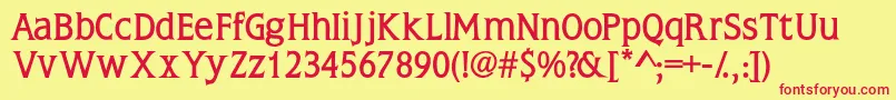 NoblessesskBold Font – Red Fonts on Yellow Background