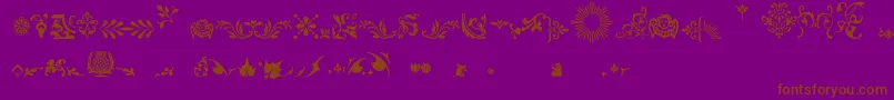 Fleurons Font – Brown Fonts on Purple Background