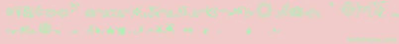Fleurons Font – Green Fonts on Pink Background