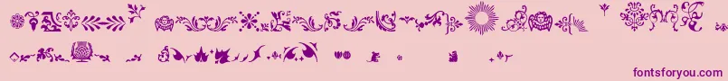 Fleurons Font – Purple Fonts on Pink Background