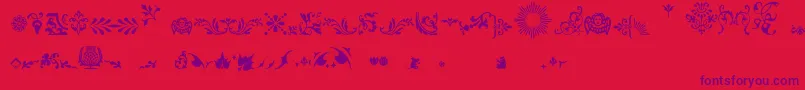 フォントFleurons – 赤い背景に紫のフォント