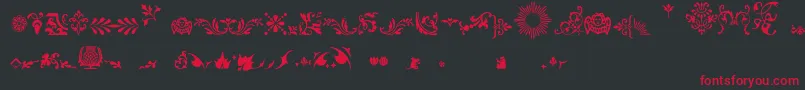 Fleurons Font – Red Fonts on Black Background