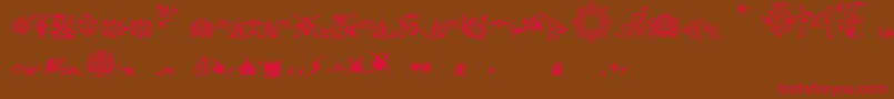 Fleurons Font – Red Fonts on Brown Background