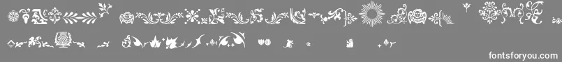 Fleurons Font – White Fonts on Gray Background