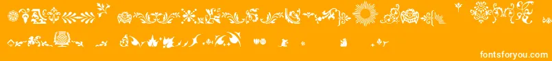 Fleurons Font – White Fonts on Orange Background