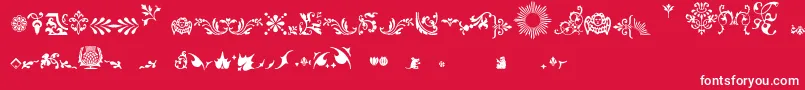Fleurons Font – White Fonts on Red Background
