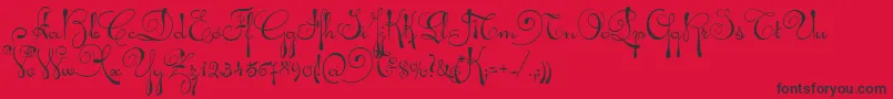 AriadnaScript Font – Black Fonts on Red Background