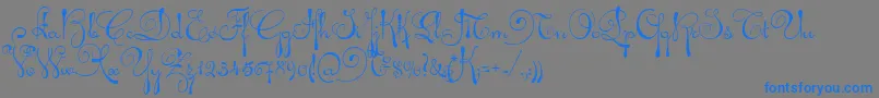 AriadnaScript-Schriftart – Blaue Schriften auf grauem Hintergrund