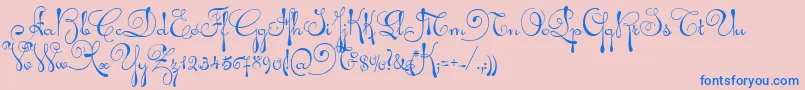 AriadnaScript Font – Blue Fonts on Pink Background