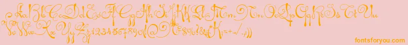 AriadnaScript Font – Orange Fonts on Pink Background