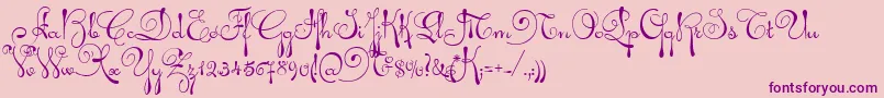 AriadnaScript-Schriftart – Violette Schriften auf rosa Hintergrund