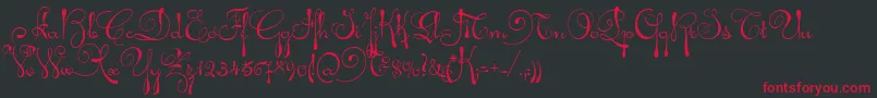 AriadnaScript Font – Red Fonts on Black Background