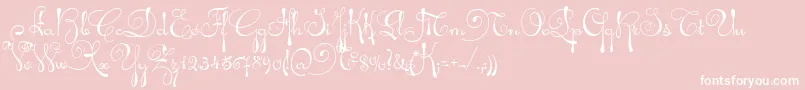 AriadnaScript-Schriftart – Weiße Schriften auf rosa Hintergrund