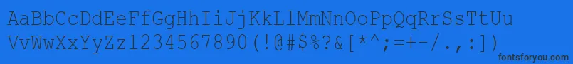 CourierNewCyr85n Font – Black Fonts on Blue Background