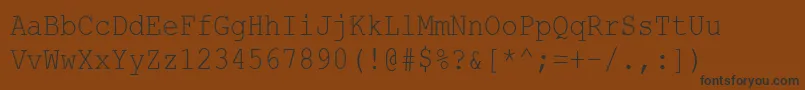 CourierNewCyr85n Font – Black Fonts on Brown Background