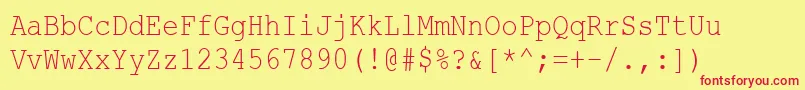 CourierNewCyr85n Font – Red Fonts on Yellow Background