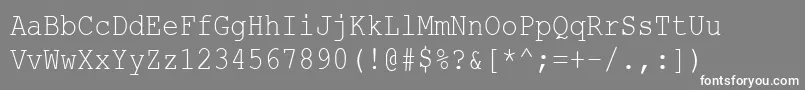 Шрифт CourierNewCyr85n – белые шрифты на сером фоне