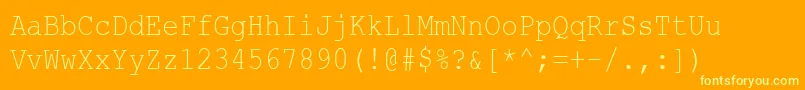 CourierNewCyr85n Font – Yellow Fonts on Orange Background