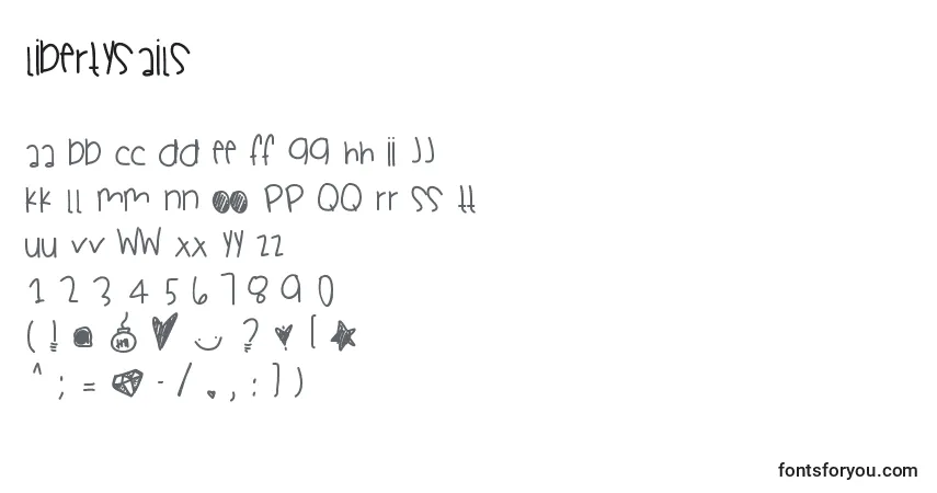 A fonte Libertysails – alfabeto, números, caracteres especiais