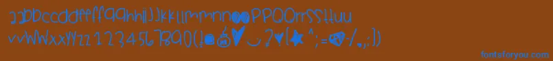 Libertysails Font – Blue Fonts on Brown Background